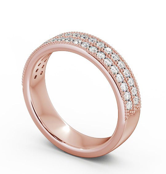  Vintage Half Eternity Round Diamond Ring 18K Rose Gold - Scarlett HE34_RG_THUMB1 
