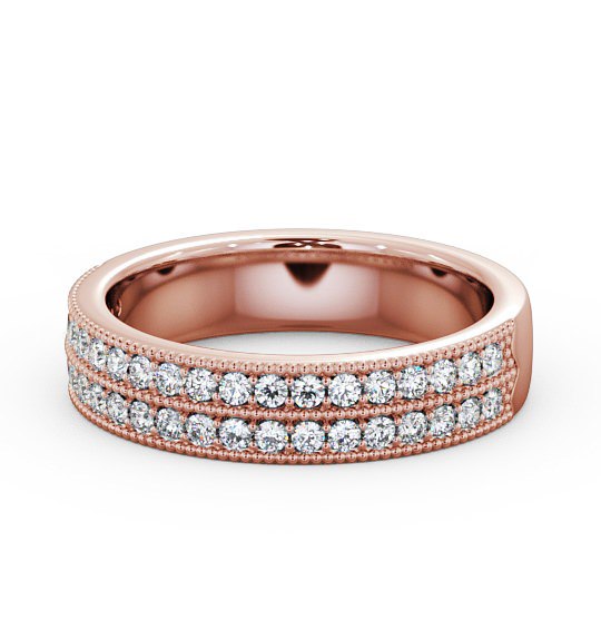 Vintage Half Eternity Round Diamond Double Channel Ring 18K Rose Gold HE34_RG_THUMB2 