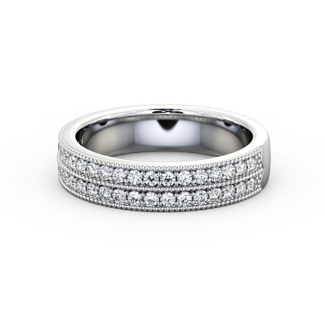 Vintage Half Eternity Round Diamond Ring 9K White Gold - Scarlett HE34_WG_FLAT