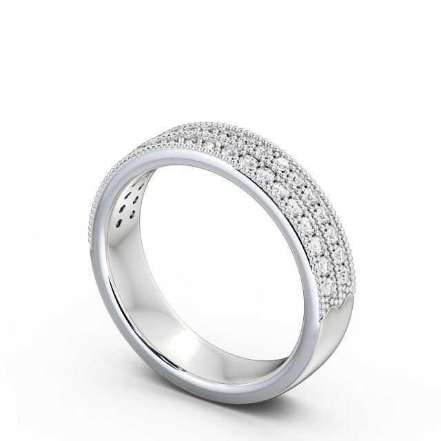 Vintage Half Eternity Round Diamond Ring 9K White Gold - Scarlett