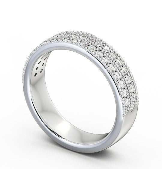 Vintage Half Eternity Round Diamond Ring 9K White Gold - Scarlett HE34_WG_THUMB1