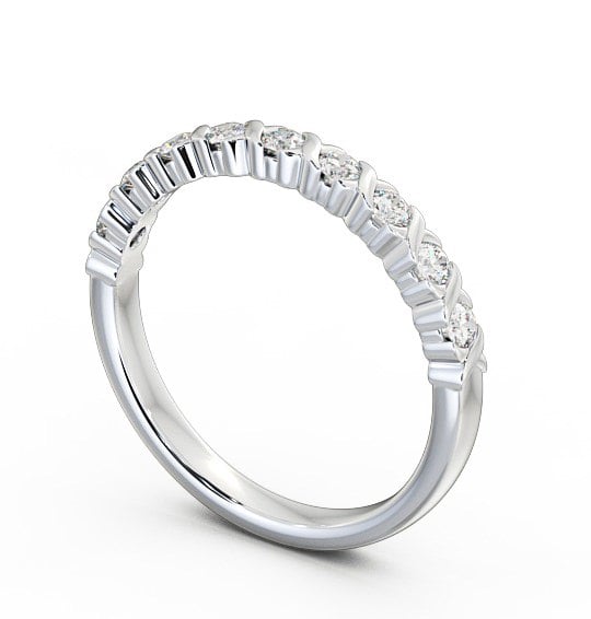 Half Eternity Round Diamond Elegant Design Ring 9K White Gold HE35_WG_THUMB1 