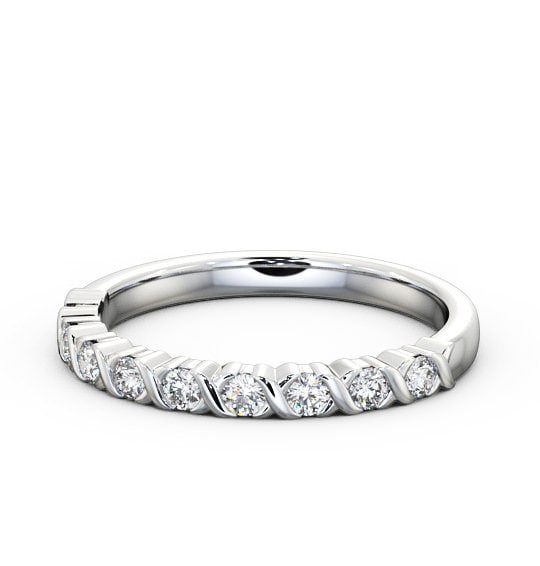 Half Eternity Round Diamond Elegant Design Ring 18K White Gold HE35_WG_THUMB2 