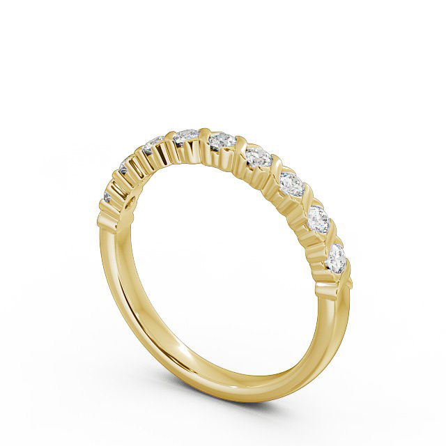 Half Eternity Round Diamond Ring 9K Yellow Gold - Amina HE35_YG_SIDE