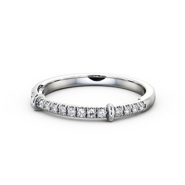 Half Eternity Round Diamond Ring 18K White Gold - Cecile HE36_WG_FLAT