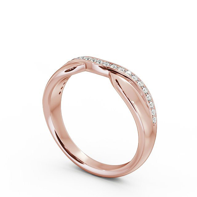Curved Half Eternity 0.12ct Round Diamond Ring 18K Rose Gold - April HE37_RG_SIDE