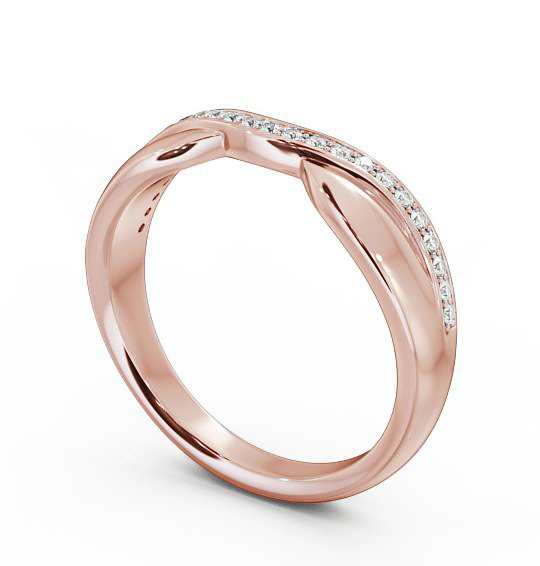 Curved Half Eternity 0.12ct Round Diamond Ring 9K Rose Gold HE37_RG_THUMB1 