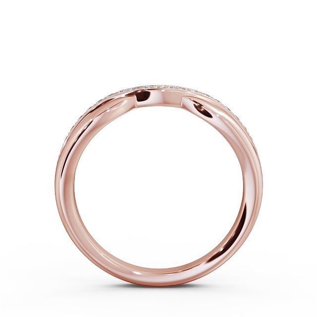 Curved Half Eternity 0.12ct Round Diamond Ring 18K Rose Gold - April HE37_RG_UP