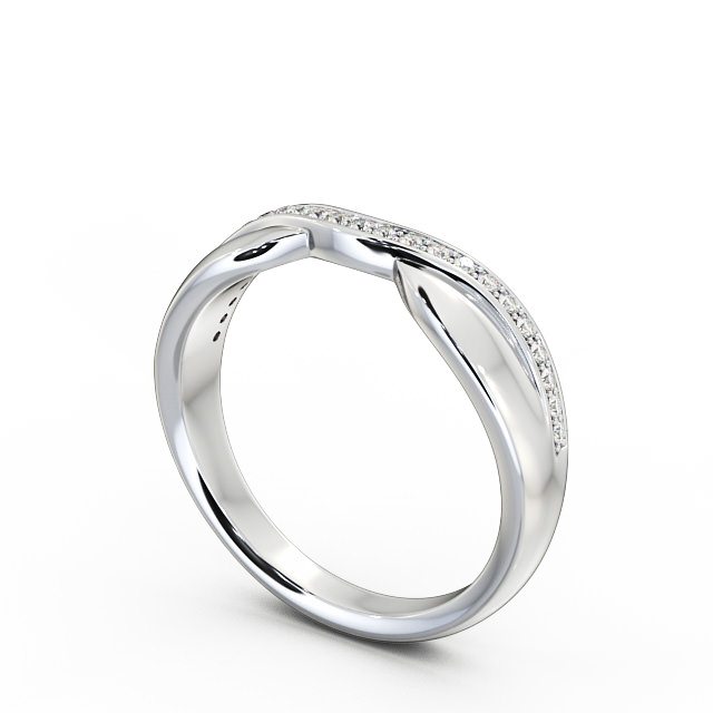 Curved Half Eternity 0.12ct Round Diamond Ring Platinum - April HE37_WG_SIDE