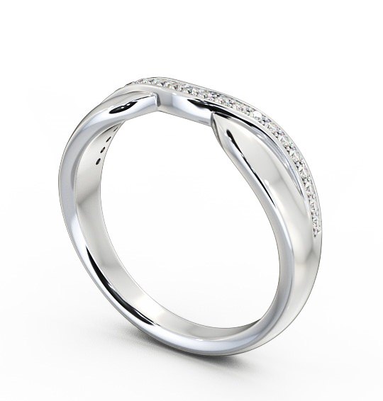 Curved Half Eternity 0.12ct Round Diamond Ring Platinum HE37_WG_THUMB1 