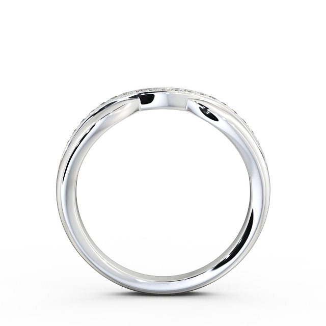 Curved Half Eternity 0.12ct Round Diamond Ring 9K White Gold - April HE37_WG_UP