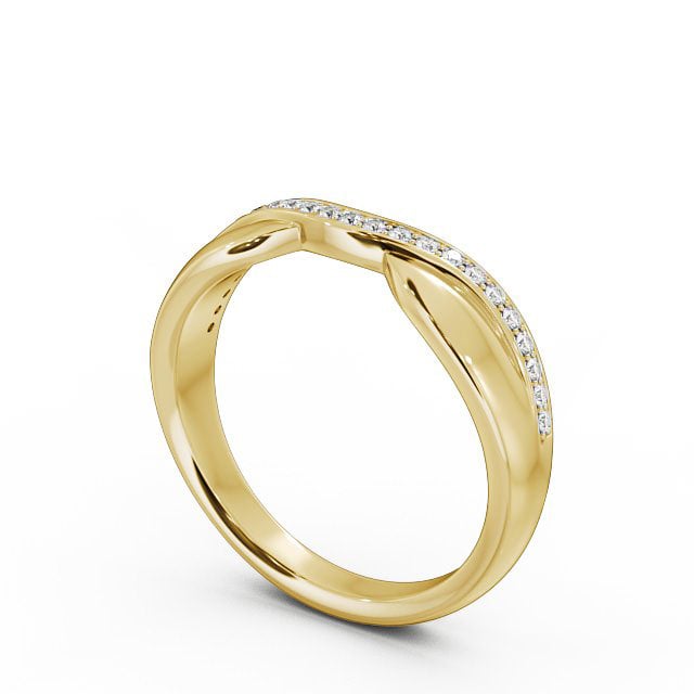 Curved Half Eternity 0.12ct Round Diamond Ring 18K Yellow Gold - April HE37_YG_SIDE
