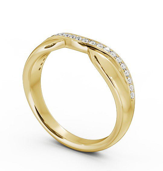 Curved Half Eternity 0.12ct Round Diamond Ring 9K Yellow Gold HE37_YG_THUMB1