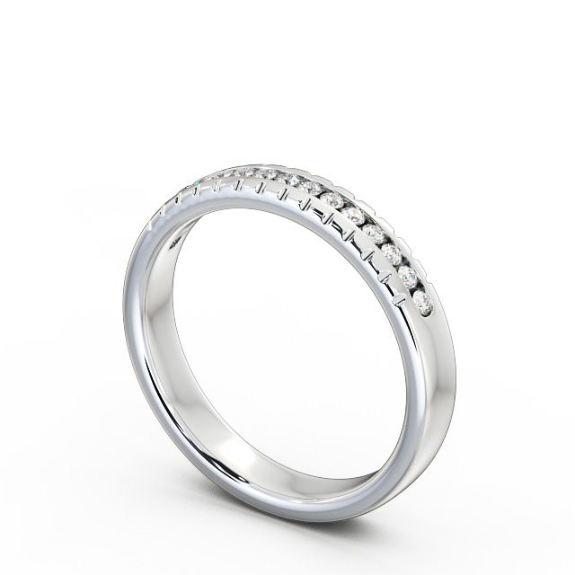 Half Eternity Round Diamond Ring Palladium - Selma HE39_WG_SIDE