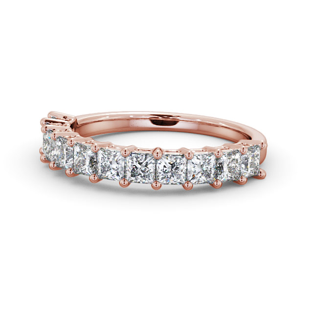 Half Eternity Princess Diamond Ring 18K Rose Gold - Bela HE3_RG_FLAT