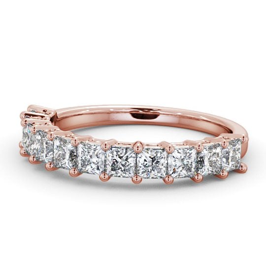 Half Eternity Princess Diamond Prong Set Ring 18K Rose Gold HE3_RG_THUMB2 
