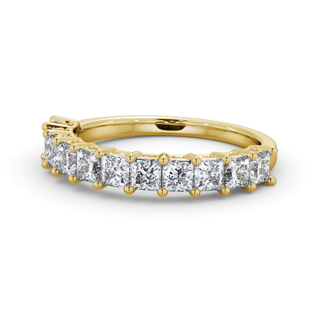 Half Eternity Princess Diamond Ring 9K Yellow Gold - Bela HE3_YG_FLAT