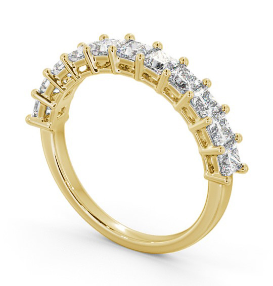 Half Eternity Princess Diamond Prong Set Ring 18K Yellow Gold HE3_YG_THUMB1