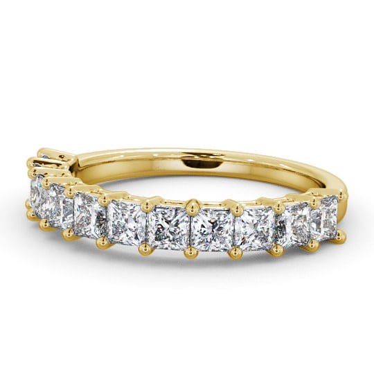 Half Eternity Princess Diamond Prong Set Ring 18K Yellow Gold HE3_YG_THUMB2 