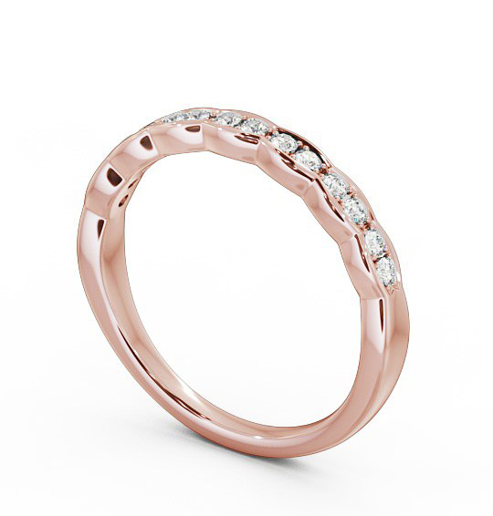 Half Eternity Round Diamond Rippled Edge Ring 9K Rose Gold HE40_RG_THUMB1 