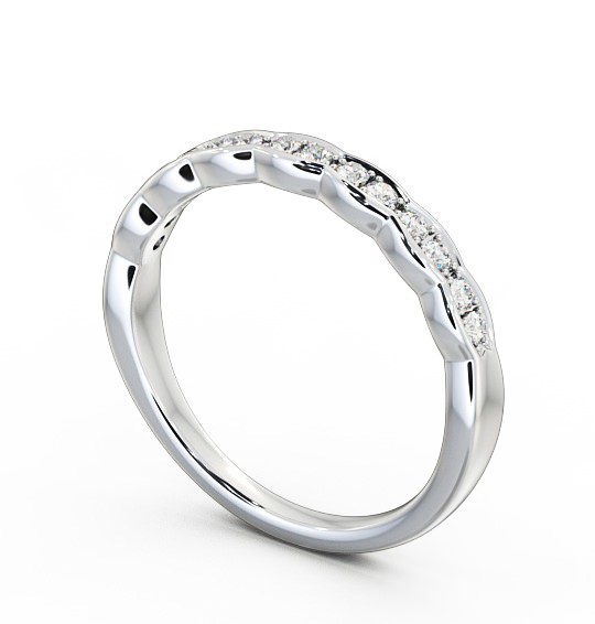 Half Eternity Round Diamond Rippled Edge Ring Palladium HE40_WG_THUMB1