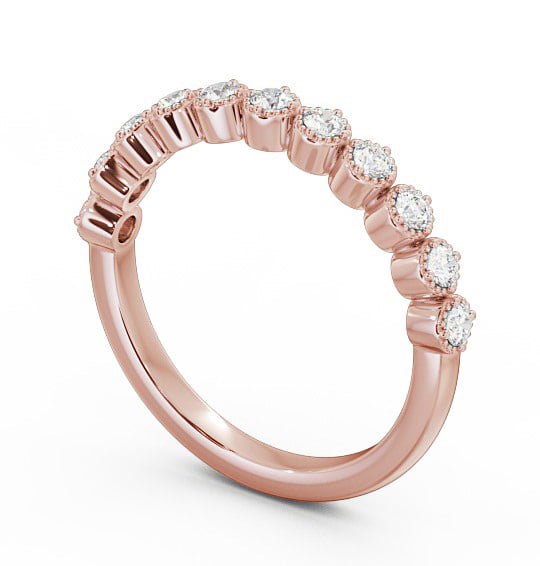Half Eternity Round Diamond Bezel with Milgrain Ring 18K Rose Gold HE41_RG_THUMB1