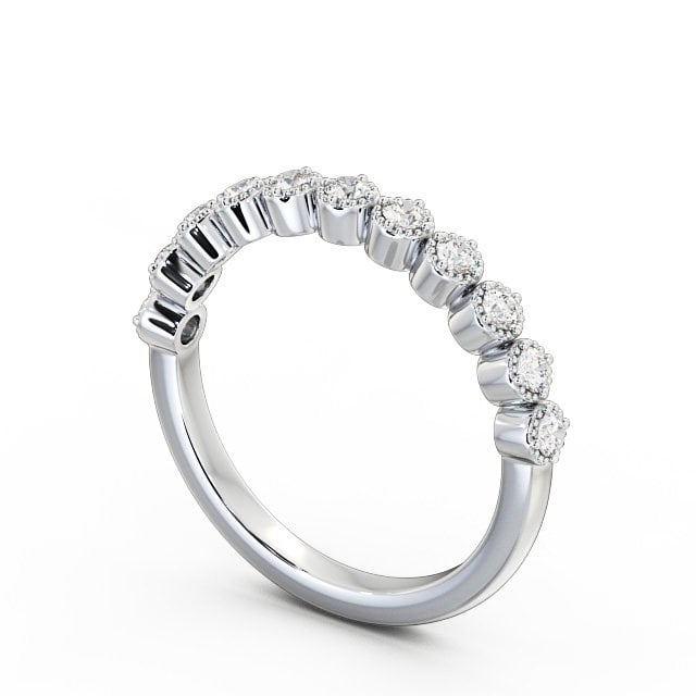 Half Eternity Round Diamond Ring 18K White Gold - Sabrine HE41_WG_SIDE