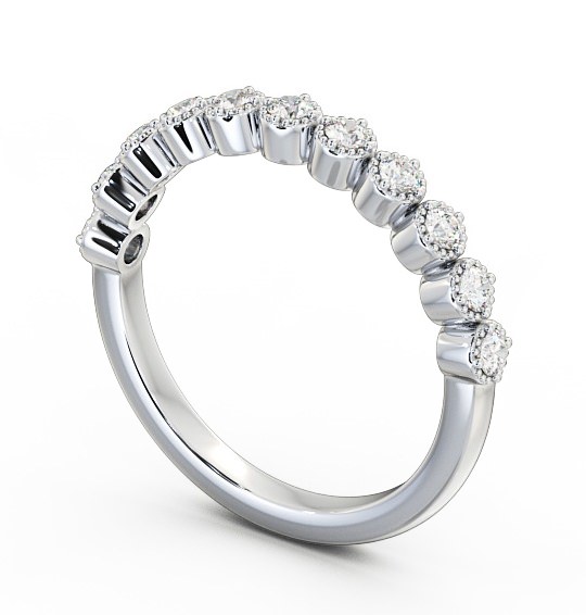 Half Eternity Round Diamond Bezel with Milgrain Ring 9K White Gold HE41_WG_THUMB1 