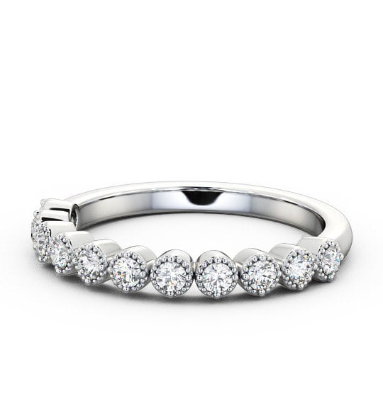 Half Eternity Round Diamond Bezel with Milgrain Ring 18K White Gold HE41_WG_THUMB2 
