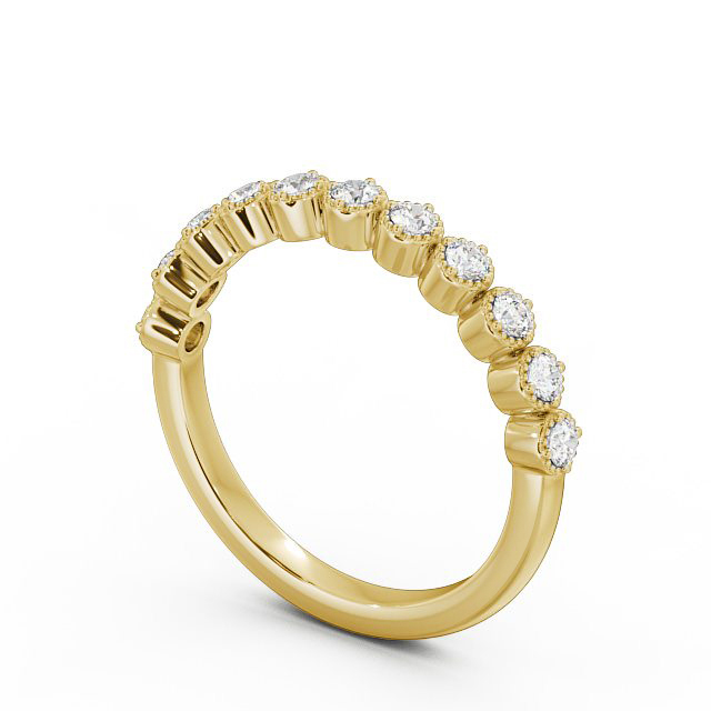 Half Eternity Round Diamond Ring 9K Yellow Gold - Sabrine HE41_YG_SIDE