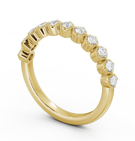 Half Eternity Round Diamond Bezel with Milgrain Ring 18K Yellow Gold HE41_YG_THUMB1 