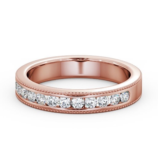  Vintage Half Eternity Round Diamond Ring 18K Rose Gold - Cleopatra HE43_RG_THUMB2 