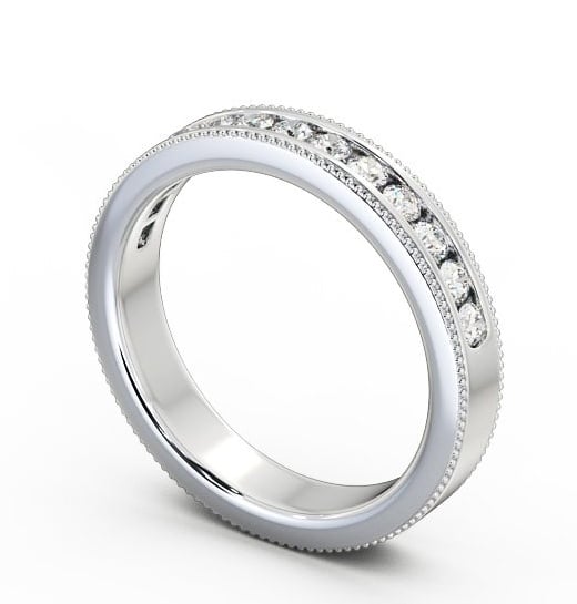  Vintage Half Eternity Round Diamond Ring 18K White Gold - Cleopatra HE43_WG_THUMB1 