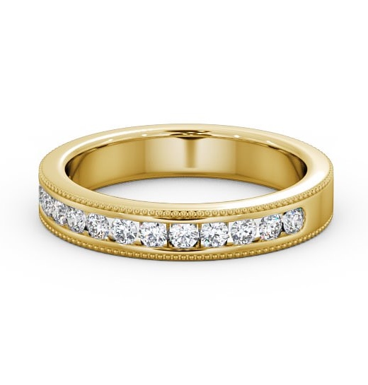  Vintage Half Eternity Round Diamond Ring 18K Yellow Gold - Cleopatra HE43_YG_THUMB2 