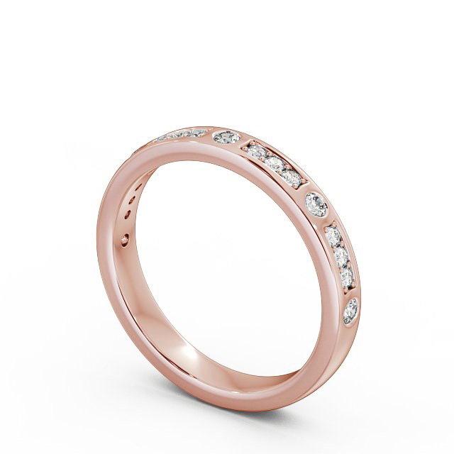 Half Eternity 0.28ct Round Diamond Ring 9K Rose Gold - Palermo HE44_RG_SIDE