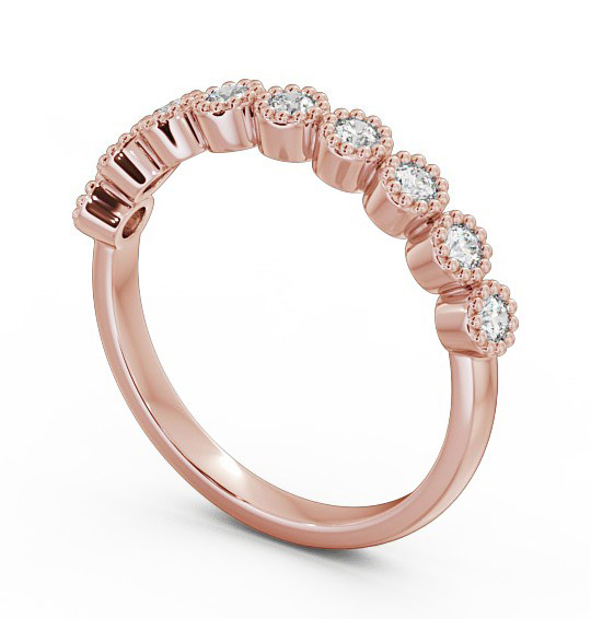 Half Eternity Round Diamond Bezel with Milgrain Ring 18K Rose Gold HE45_RG_THUMB1