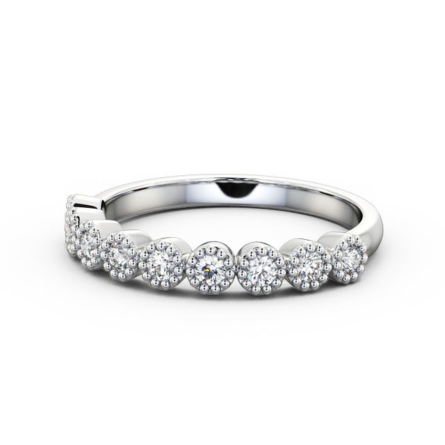 Half Eternity Round Diamond Ring 9K White Gold - Amal HE45_WG_FLAT
