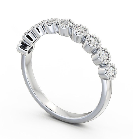 Half Eternity Round Diamond Bezel with Milgrain Ring Palladium HE45_WG_THUMB1