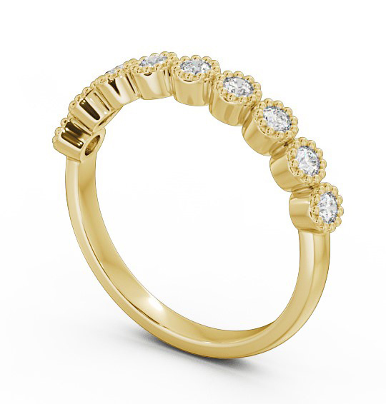 Half Eternity Round Diamond Bezel with Milgrain Ring 18K Yellow Gold HE45_YG_THUMB1 