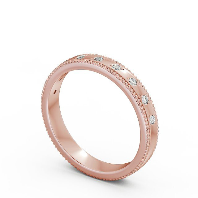 Half Eternity Round Diamond Ring 18K Rose Gold - Berlin HE46_RG_SIDE