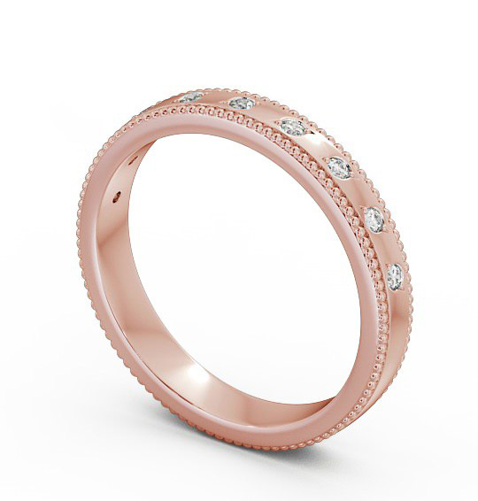 Half Eternity Round Diamond Flush Set Wedding Ring Ring 18K Rose Gold HE46_RG_THUMB1