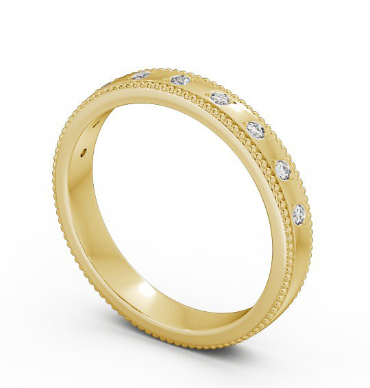 Half Eternity Round Diamond Flush Set Wedding Ring Ring 18K Yellow Gold HE46_YG_THUMB1 