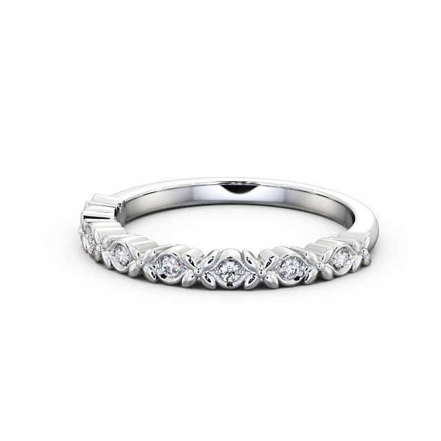 Half Eternity Round Diamond Ring Platinum - Bianco HE47_WG_FLAT