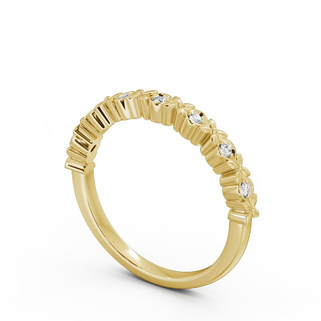 Half Eternity Round Diamond Ring 9K Yellow Gold - Bianco HE47_YG_SIDE