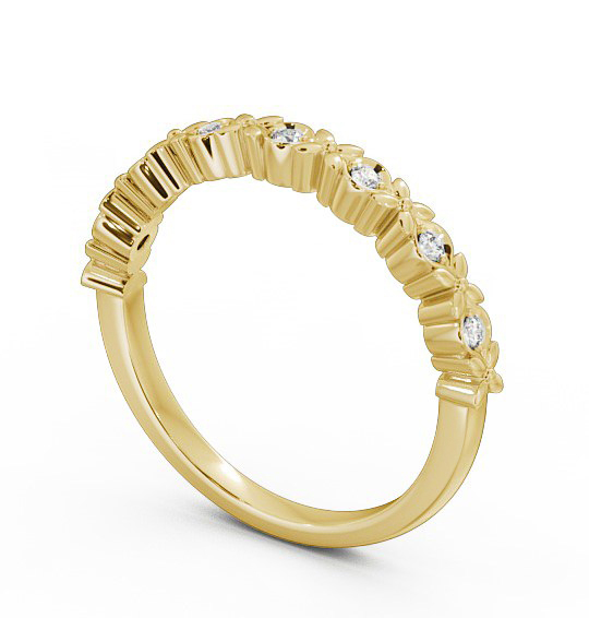 Half Eternity Round Diamond Criss Cross Ring 18K Yellow Gold HE47_YG_THUMB1 