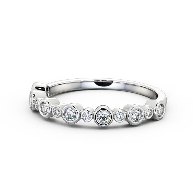 Half Eternity Round Diamond Ring 9K White Gold - Dalila HE48_WG_FLAT