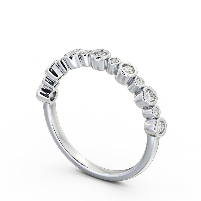 Half Eternity Round Diamond Ring 9K White Gold - Dalila