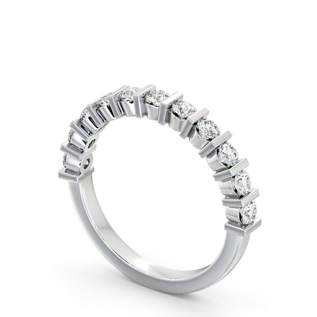 Half Eternity Round Diamond Ring Palladium - Hayles HE4_WG_SIDE