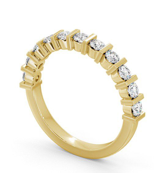 Half Eternity Round Diamond Tension Set Ring 18K Yellow Gold HE4_YG_THUMB1