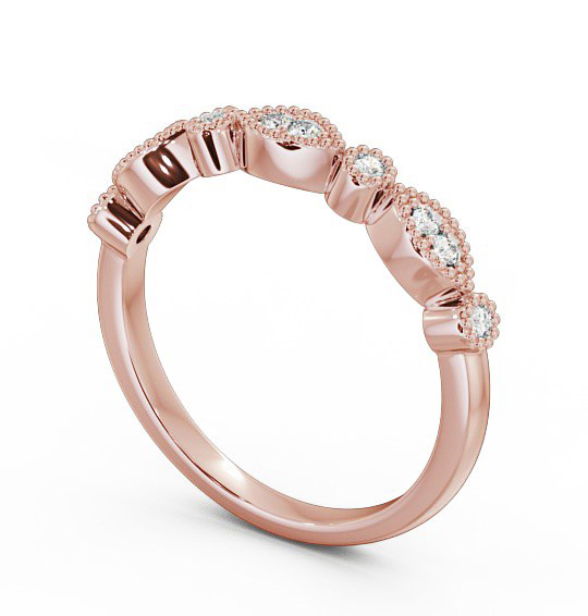 Half Eternity 0.10ct Round Diamond Wedding Ring Ring 9K Rose Gold HE50_RG_THUMB1